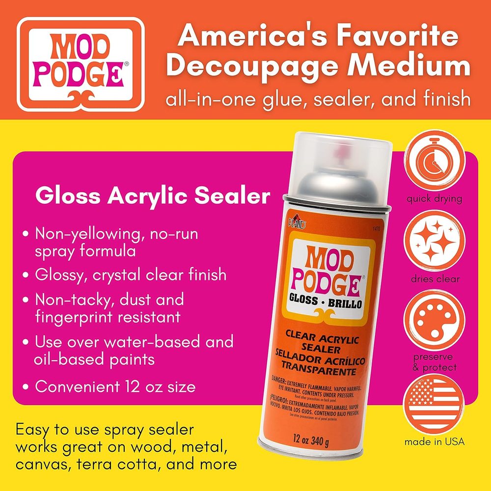 Clear Acrylic Spray Gloss, 12 oz — Mod Podge, view 4