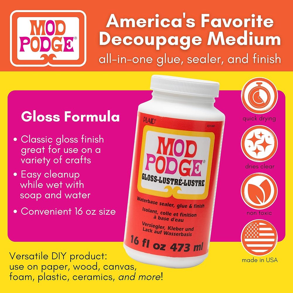 Gloss Sealer, Glue and Finish, 16 oz — Mod Podge, view 3