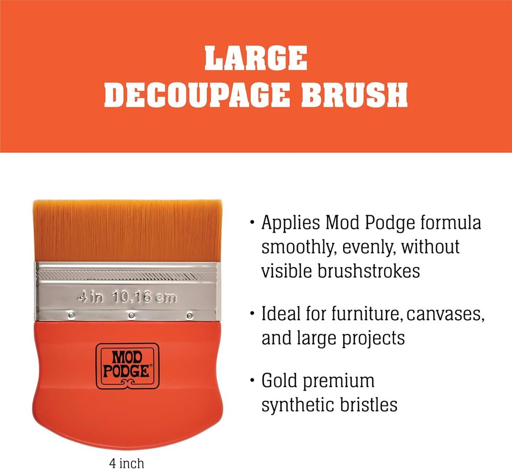 Gold Taklon Brush Applicator, 4 Inch — Mod Podge, view 4