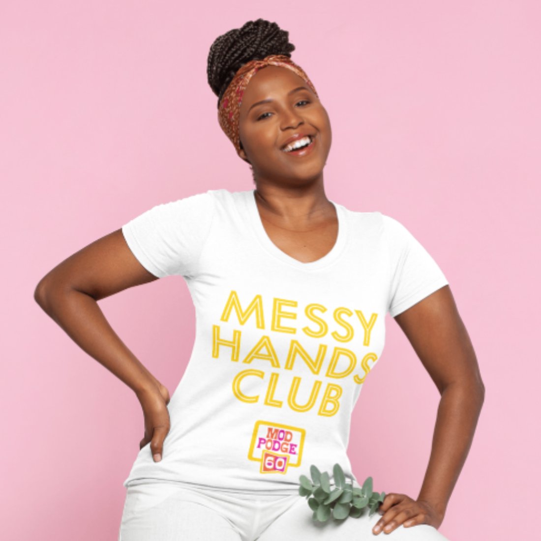 The Mod Podge Messy Hands Club tee