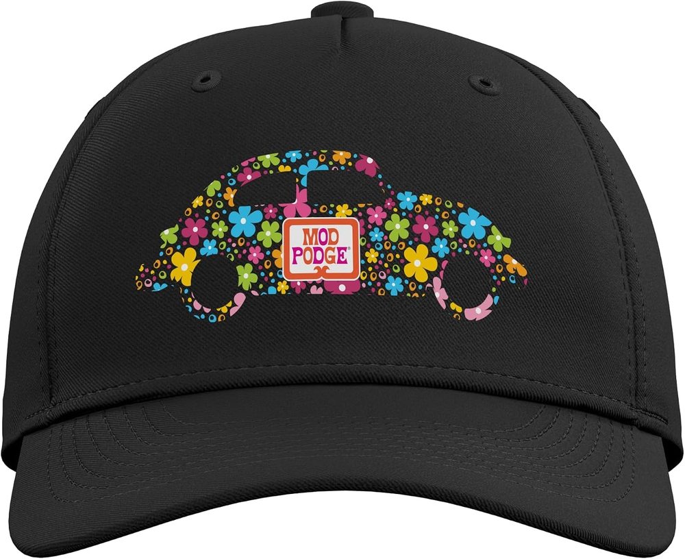 Retro Floral Baseball Hat, Black — Mod Podge, view 2