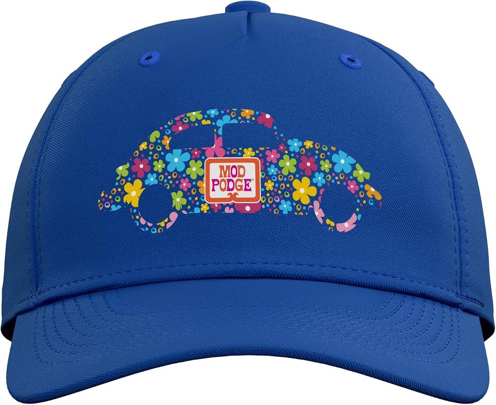 Retro Floral Baseball Hat, Royal Blue — Mod Podge, view 2