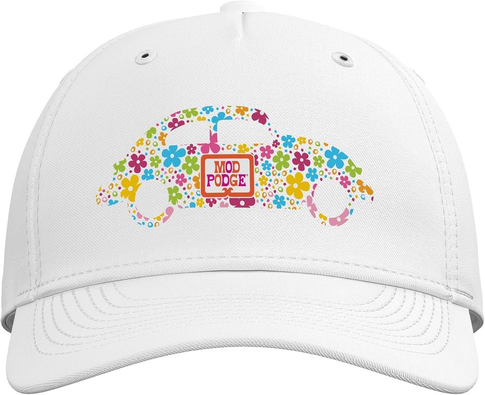 Retro Floral Baseball Hat, White — Mod Podge, view 3