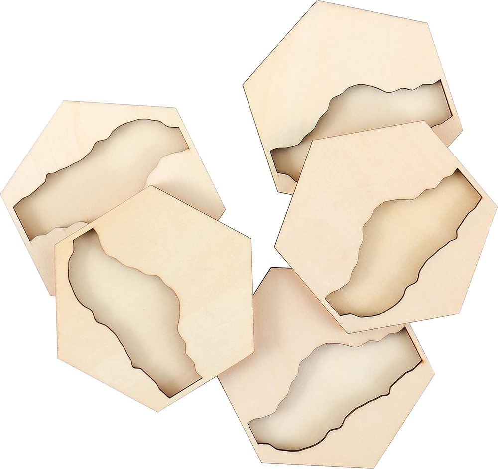 River Wood Coasters, Set of Five — Mod Podge, view 3