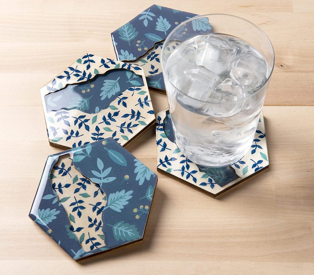 River Wood Coasters, Set of Five — Mod Podge, view 5