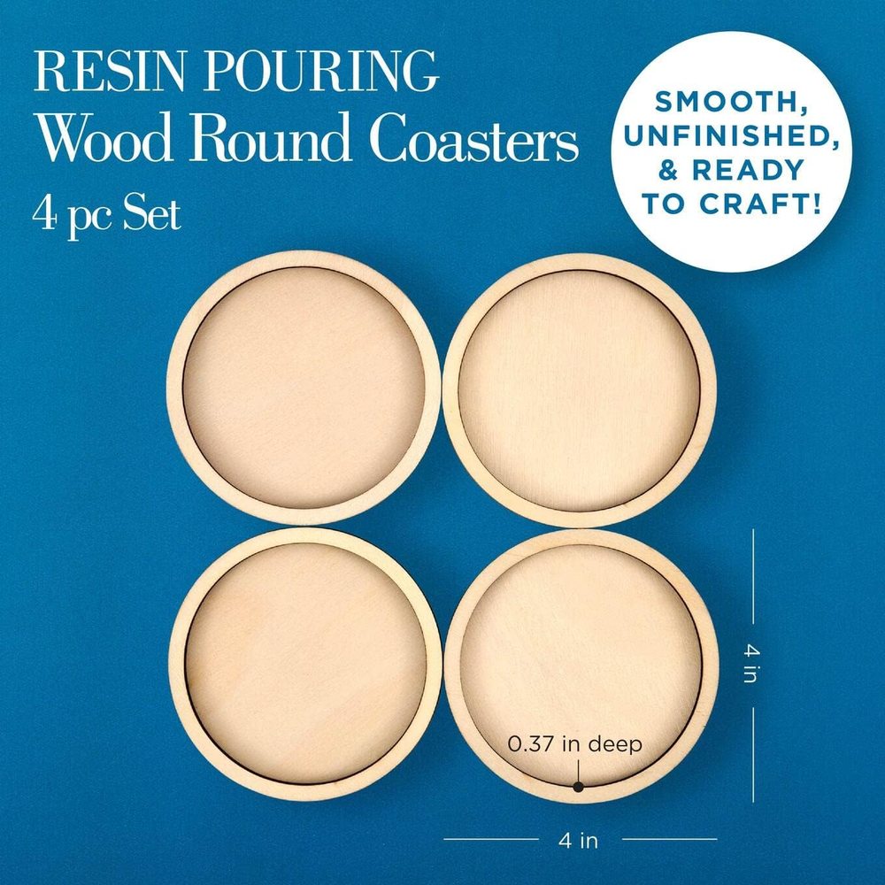 Wood Pouring Coasters, Set of Four — Mod Podge, view 3